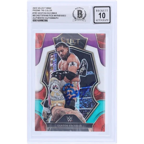 Santos Escobar Signed 2023 Panini Select Tri-Color Prizm #155 | Beckett 10
