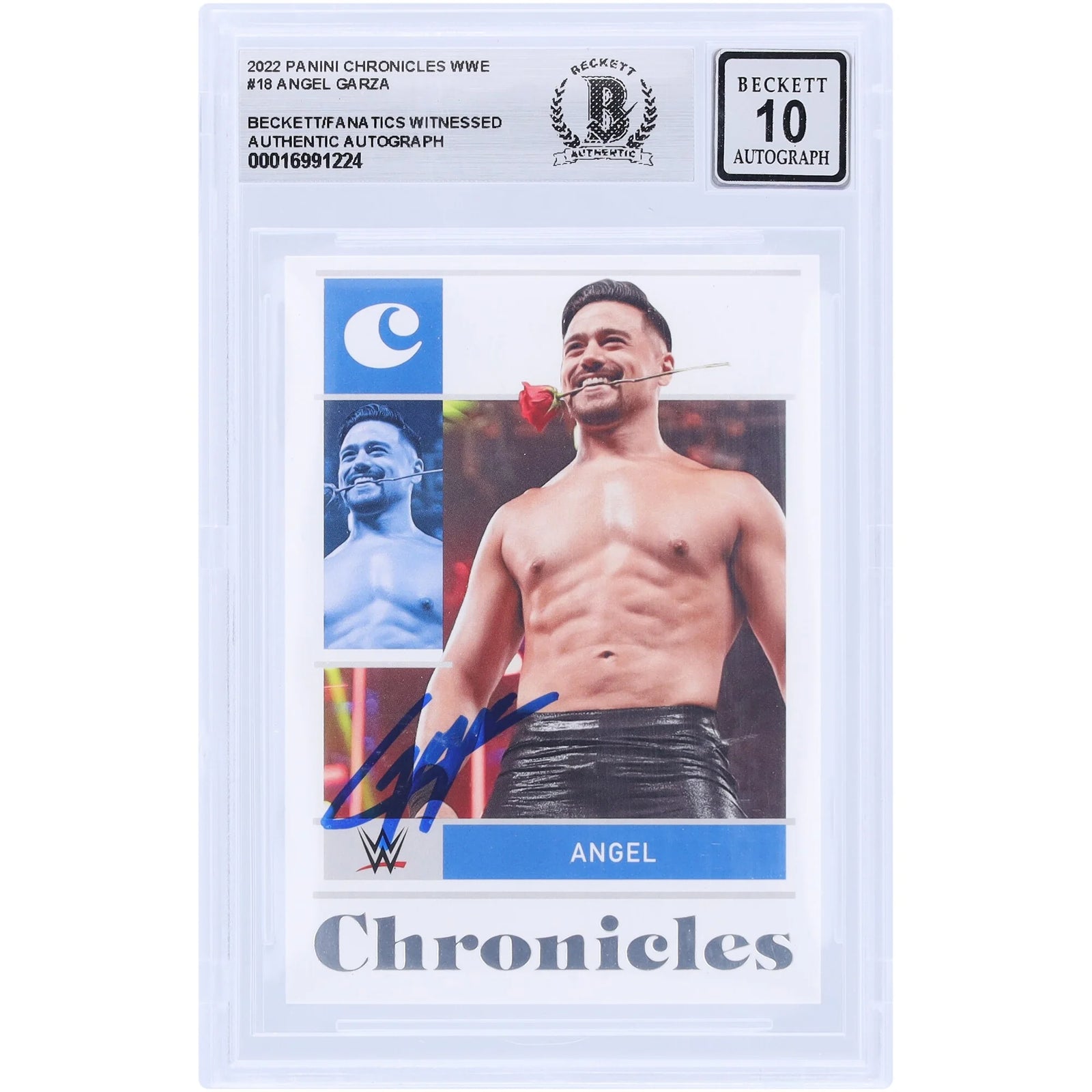 Angel Garza Signed 2022 Panini Chronicles #18 Card | Beckett 10