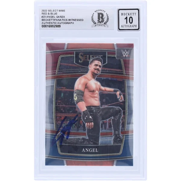Angel Garza Signed 2022 Panini Select Red & Blue #23 | Graded 10