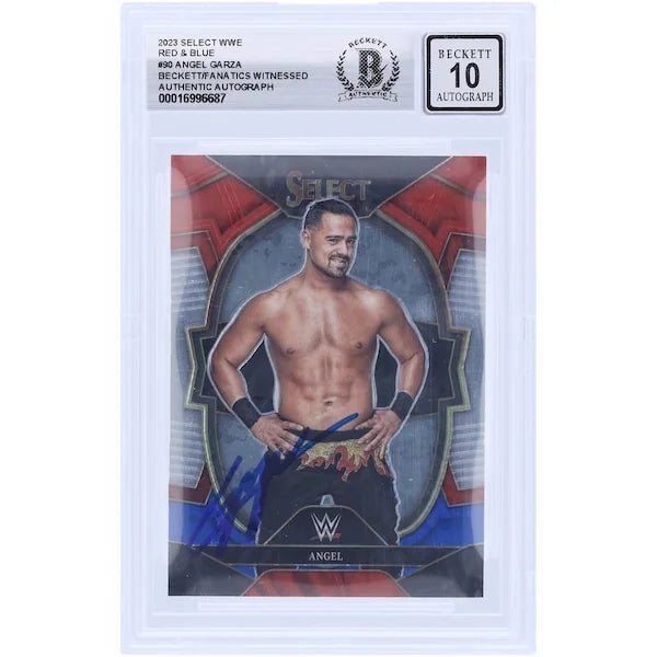 Angel Garza Signed 2023 Panini Select Red & Blue #90 | Graded 10