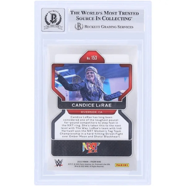 Candice LeRae Signed 2022 Panini Prizm #153 Card | Beckett 10