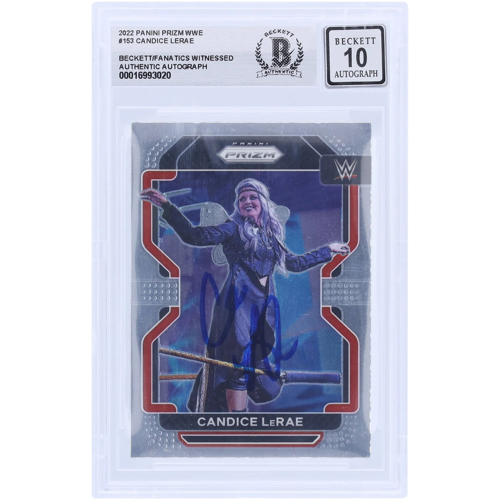 Candice LeRae Signed 2022 Panini Prizm #153 Card | Beckett 10
