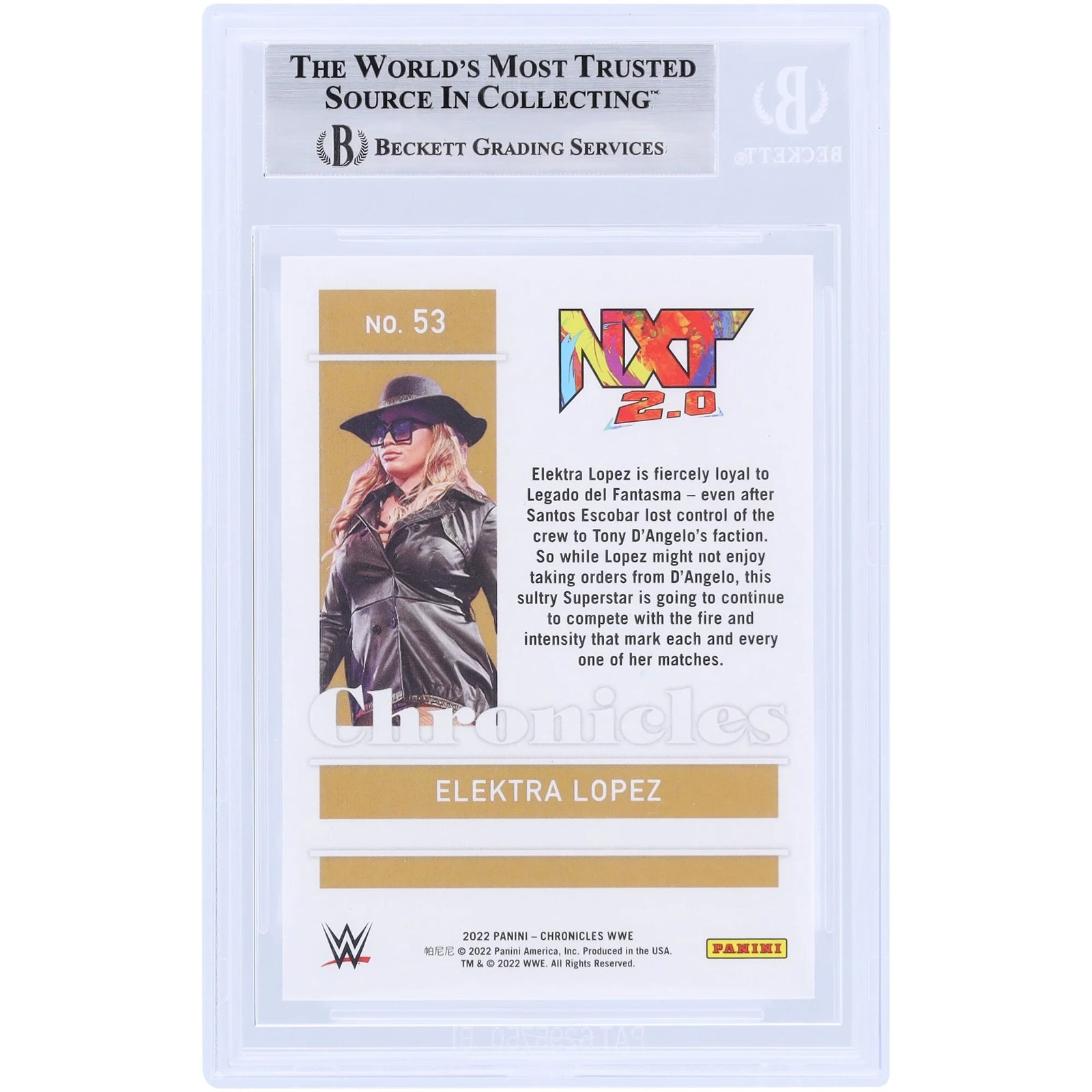 Elektra Lopez Signed 2022 Panini Chronicles #53 Rookie Card | Beckett Authenticated