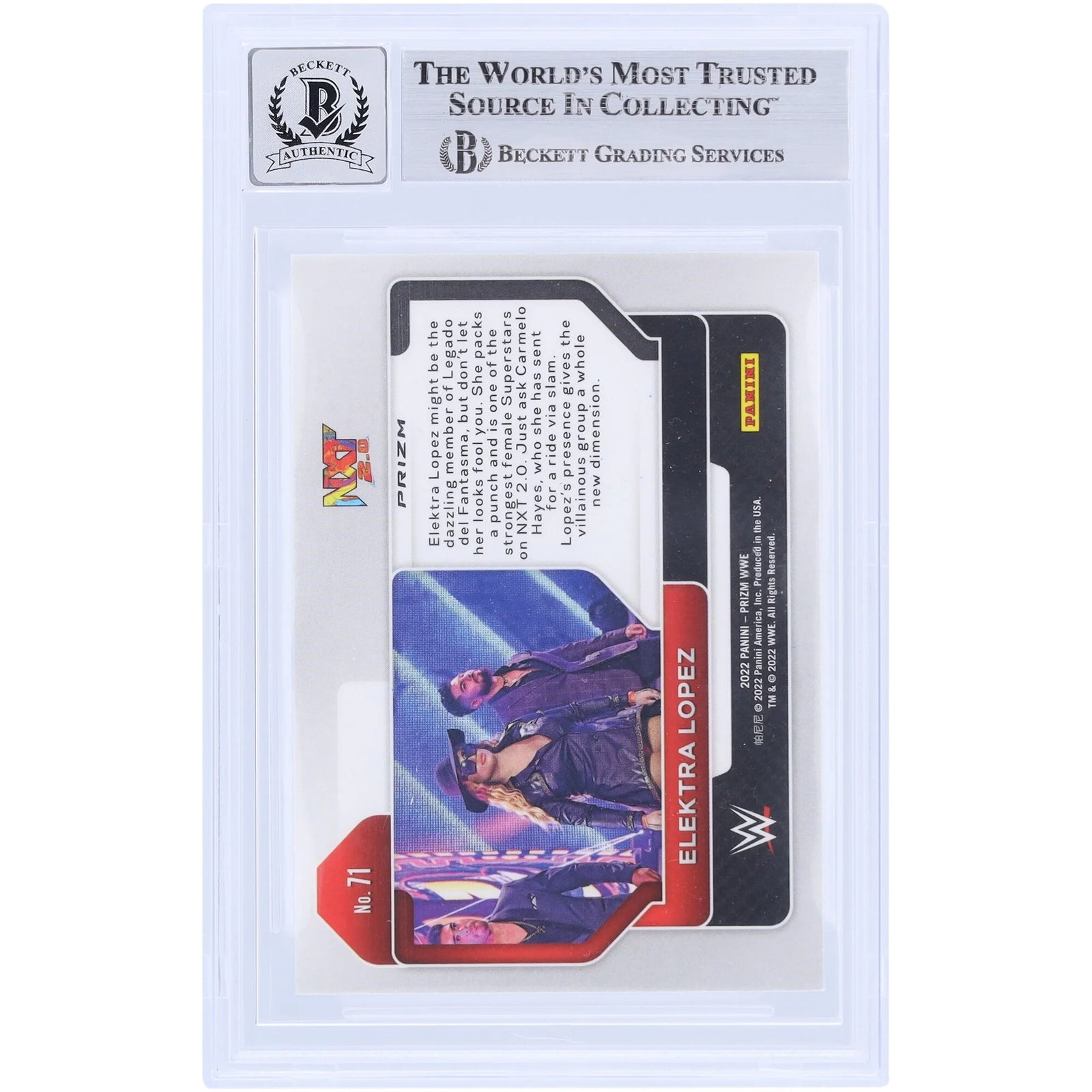 Elektra Lopez Signed 2022 Panini Prizm Silver Prizm #71 Rookie Card | Beckett 10