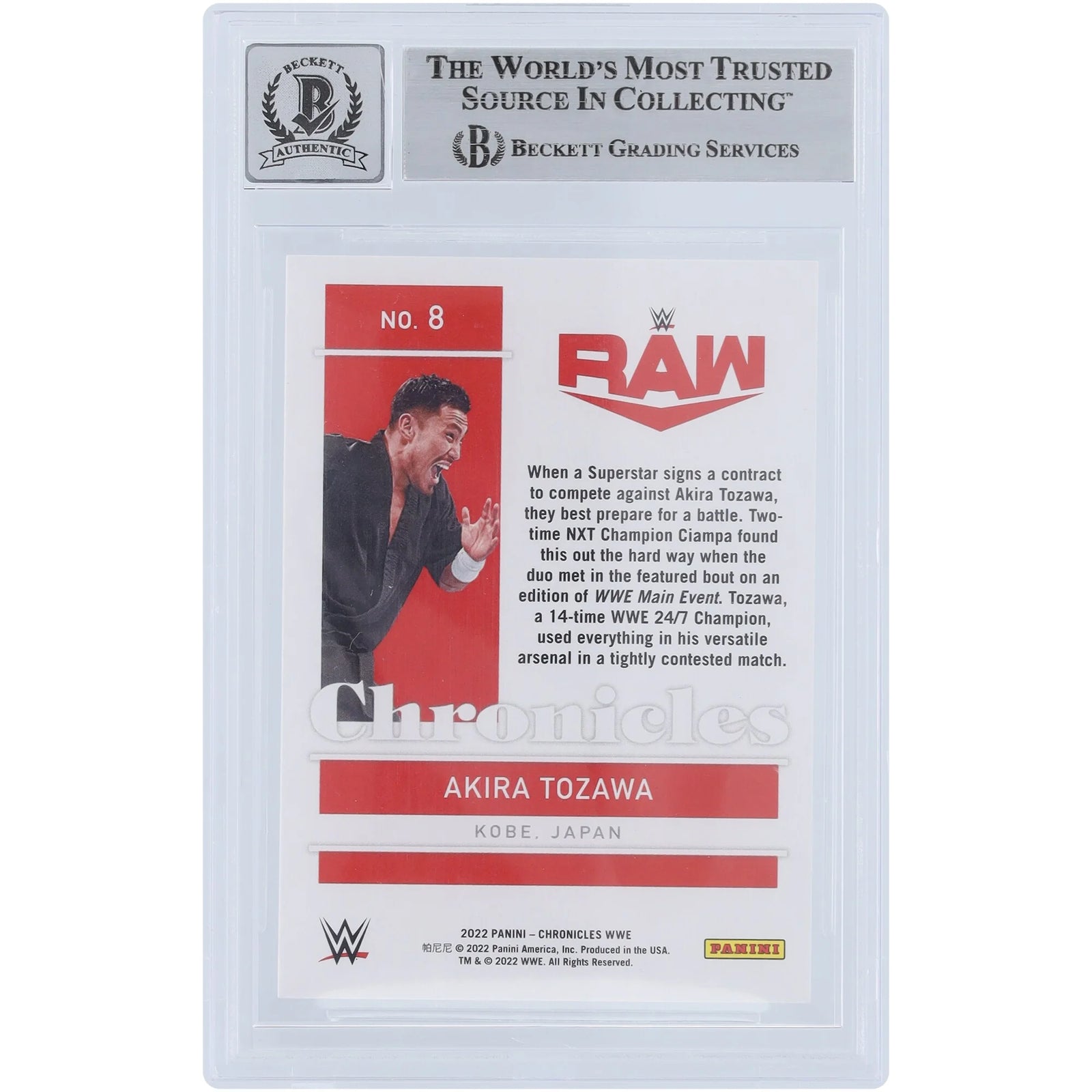 Akira Tozawa Signed 2022 Panini Chronicles Bronze #8 | Graded 10