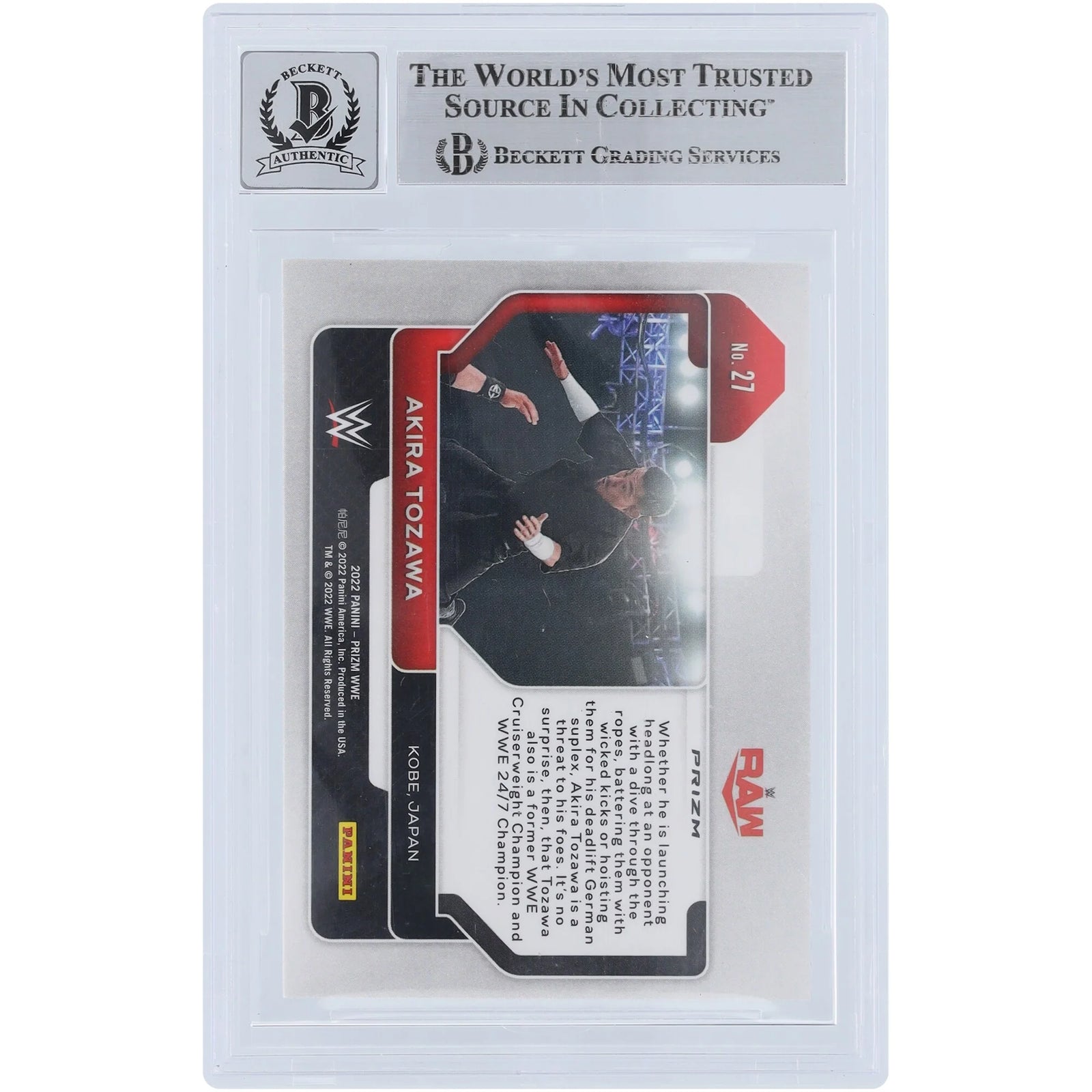 Akira Tozawa Signed 2022 Panini Prizm Hyper Prizm #27 | Graded 10