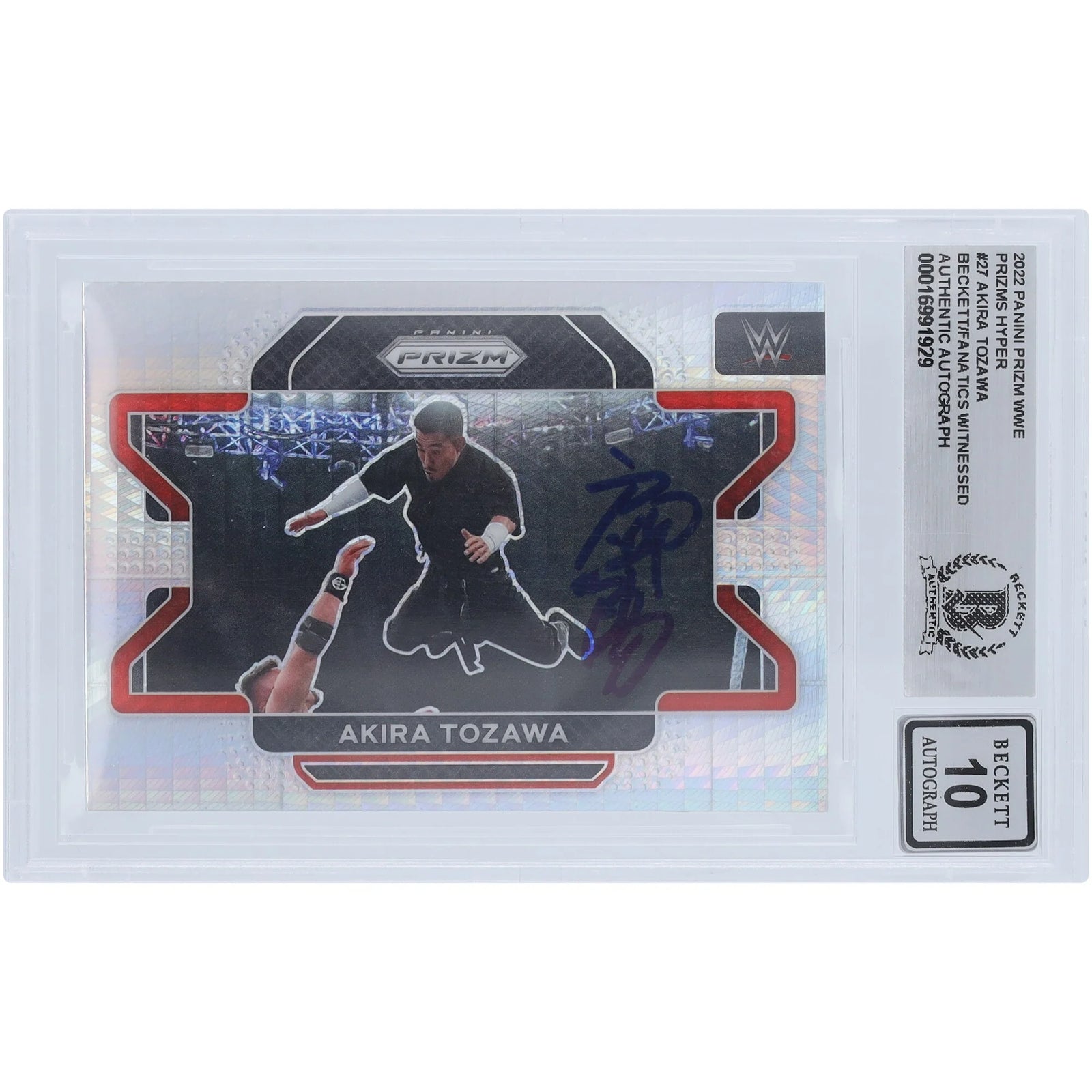 Akira Tozawa Signed 2022 Panini Prizm Hyper Prizm #27 | Graded 10