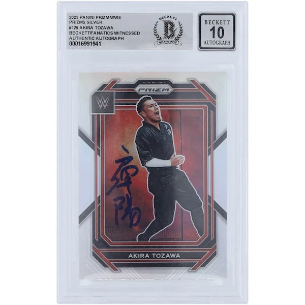 Akira Tozawa Signed 2023 Panini Prizm Silver Prizm #129 | Graded 10