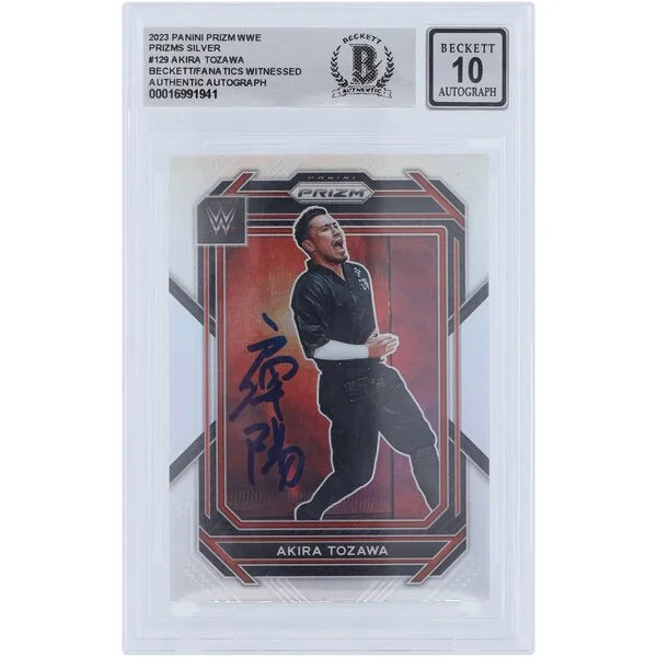 Akira Tozawa Signed 2023 Panini Prizm Silver Prizm #129 | Graded 10