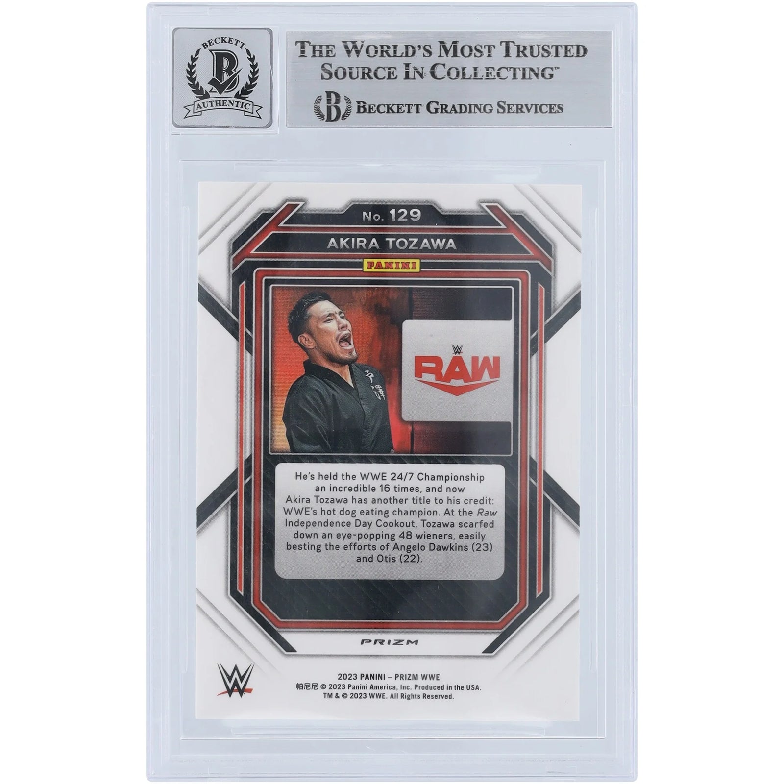 Akira Tozawa Signed 2023 Panini Prizm Silver Prizm #129 | Graded 10