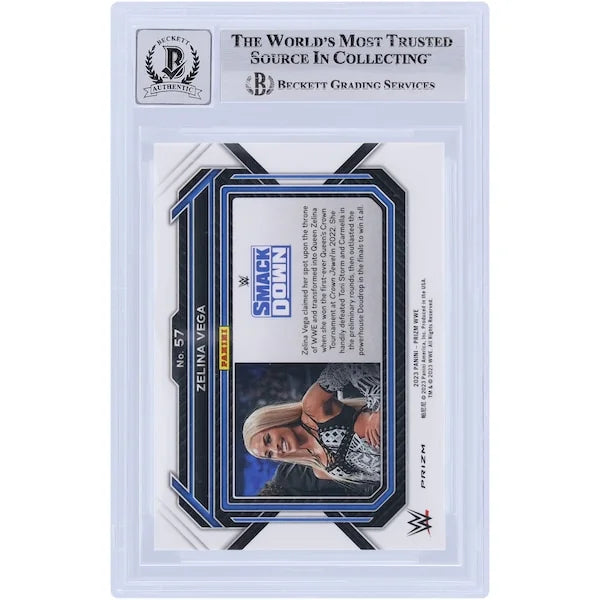 Zelina Vega Signed 2023 Panini Prizm Hyper Prizm #57 Card | Graded 10