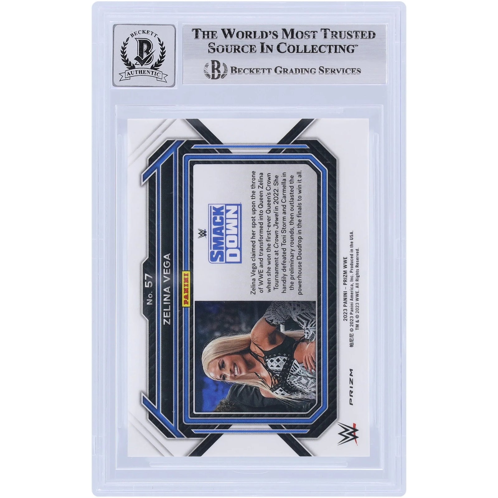 Zelina Vega Signed 2023 Panini Prizm Hyper Prizm #57 Card | Graded 10