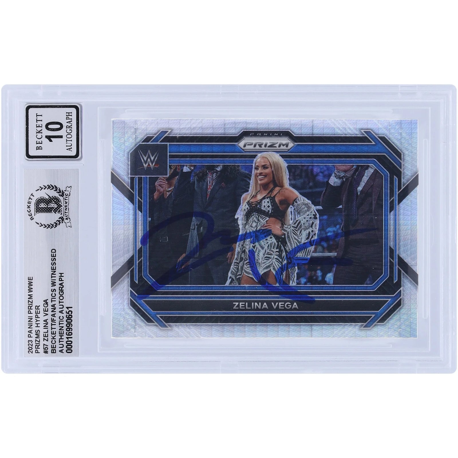 Zelina Vega Signed 2023 Panini Prizm Hyper Prizm #57 Card | Graded 10