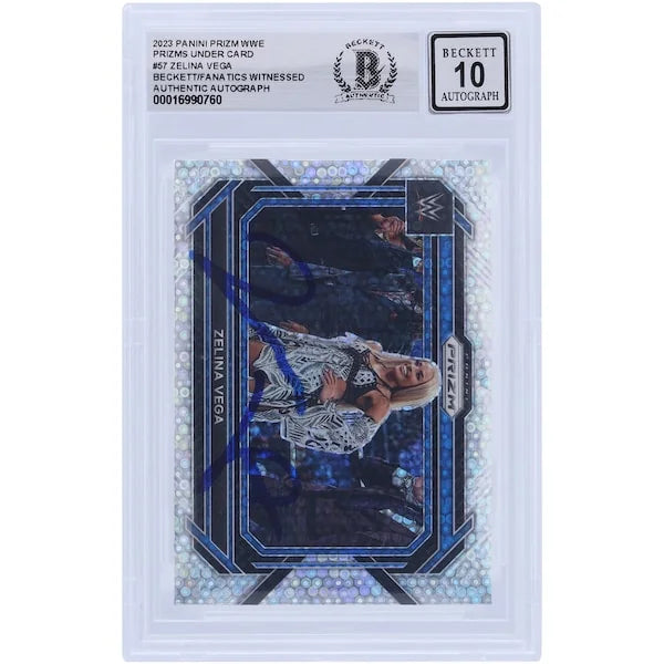 Zelina Vega Signed 2023 Panini Prizm Under Card #57 | Beckett Graded 10