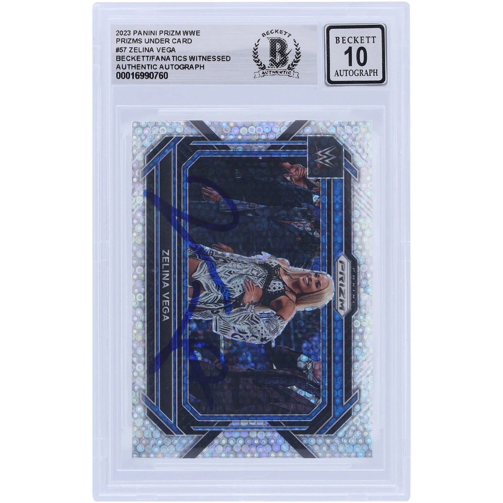 Zelina Vega Signed 2023 Panini Prizm Under Card #57 | Beckett Graded 10