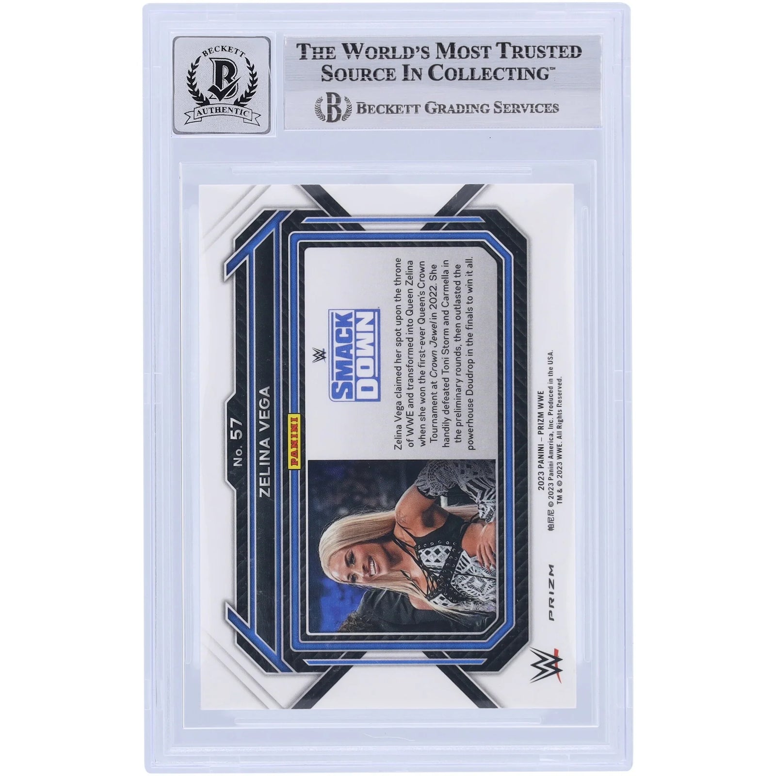 Zelina Vega Signed 2023 Panini Prizm Under Card #57 | Beckett Graded 10