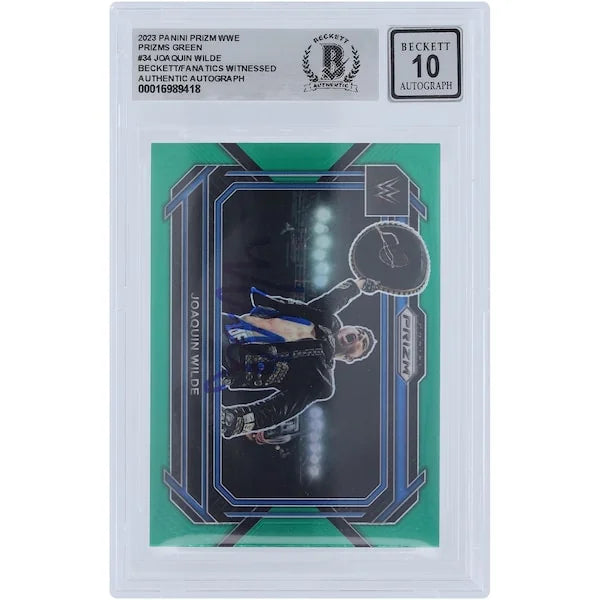 Joaquin Wilde Signed 2023 Panini Prizm Green Prizm #34 Card | Beckett 10