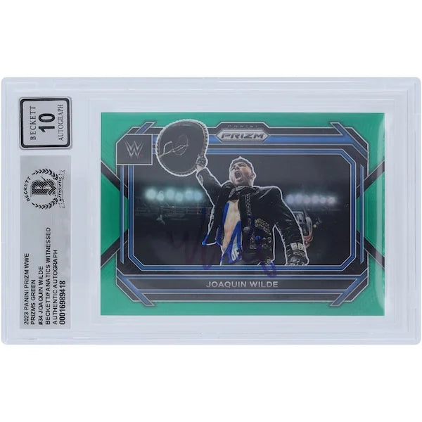 Joaquin Wilde Signed 2023 Panini Prizm Green Prizm #34 Card | Beckett 10