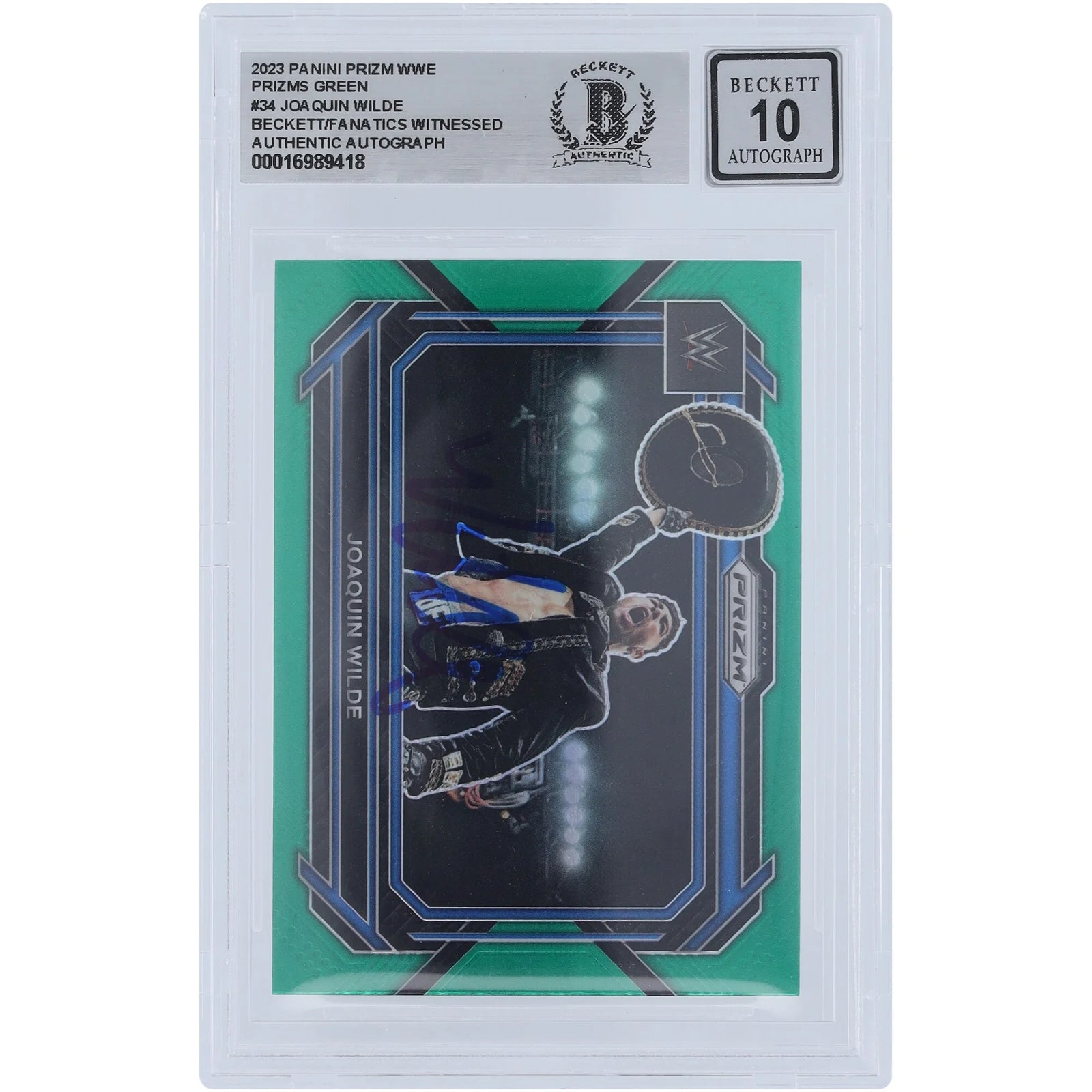 Joaquin Wilde Signed 2023 Panini Prizm Green Prizm #34 Card | Beckett 10