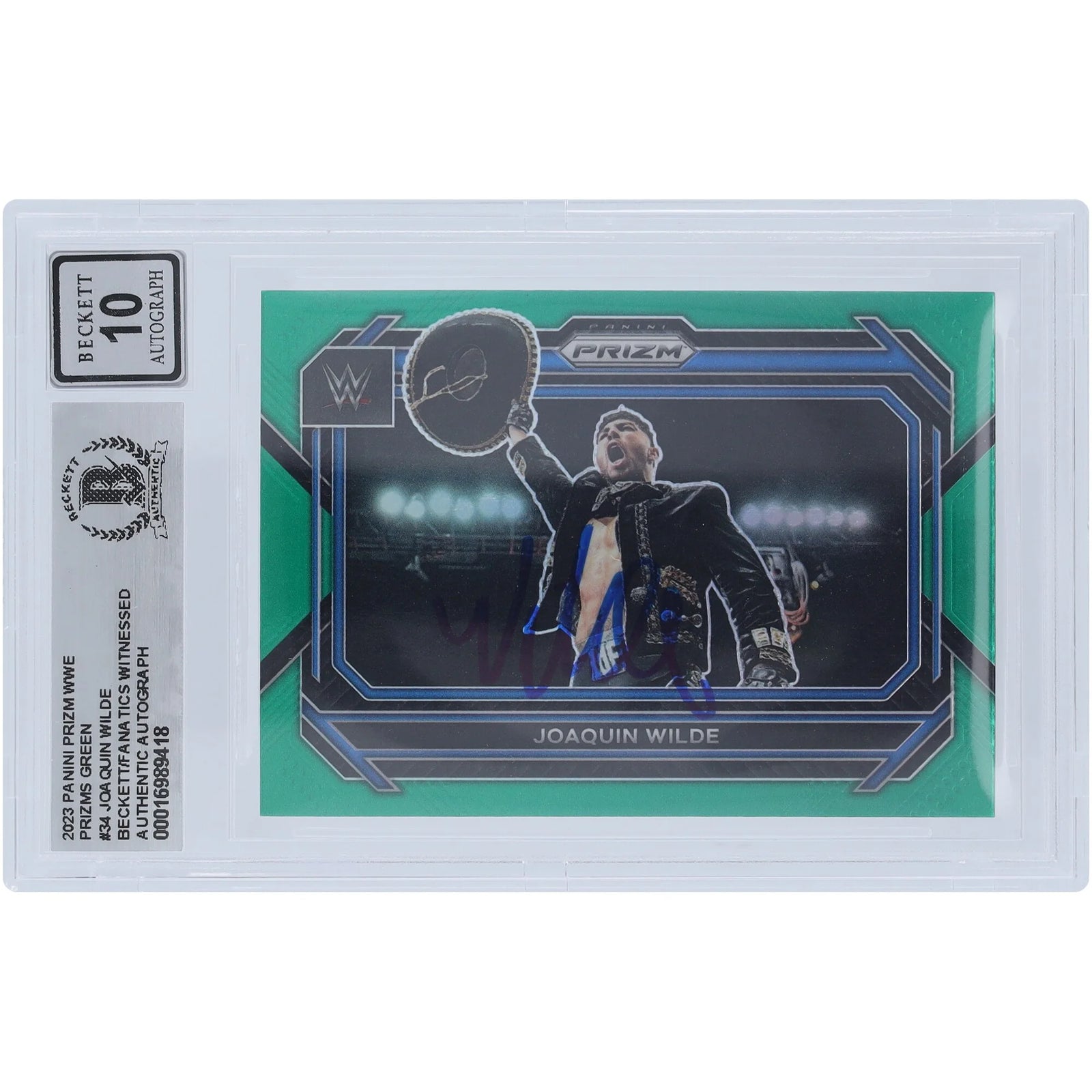 Joaquin Wilde Signed 2023 Panini Prizm Green Prizm #34 Card | Beckett 10