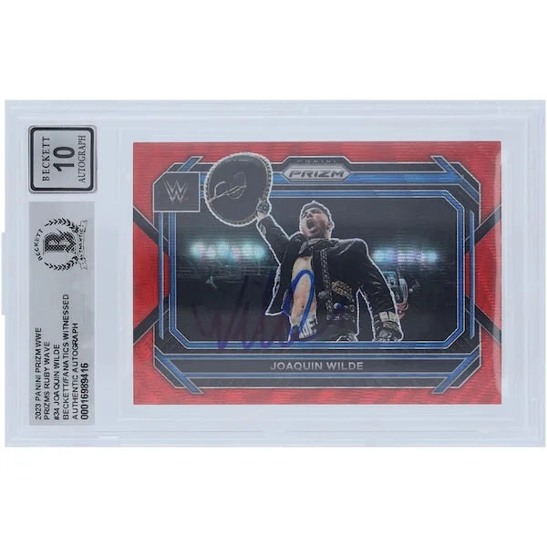 Joaquin Wilde Signed 2023 Panini Prizm Ruby Wave #34 Card | Graded 10