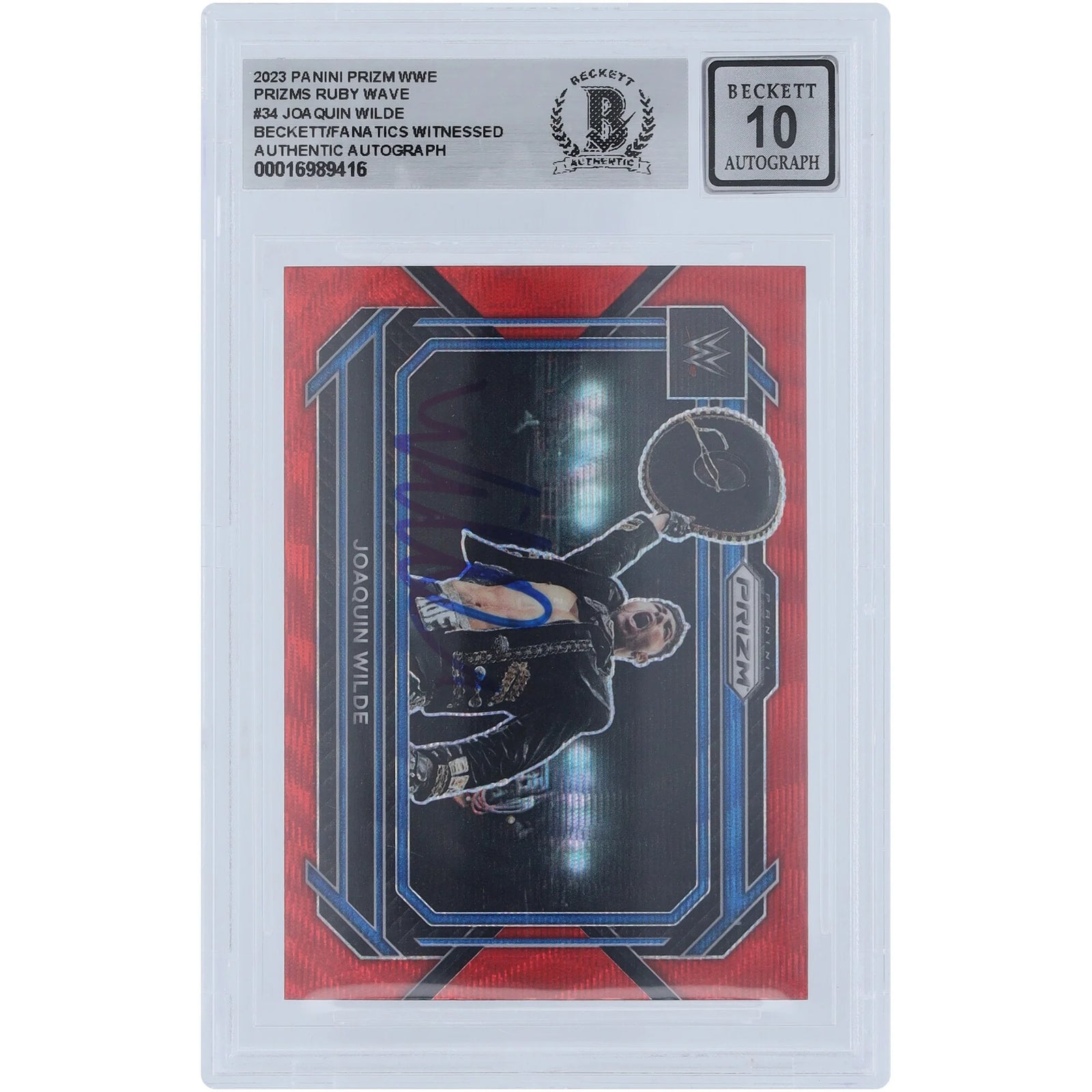 Joaquin Wilde Signed 2023 Panini Prizm Ruby Wave #34 Card | Graded 10