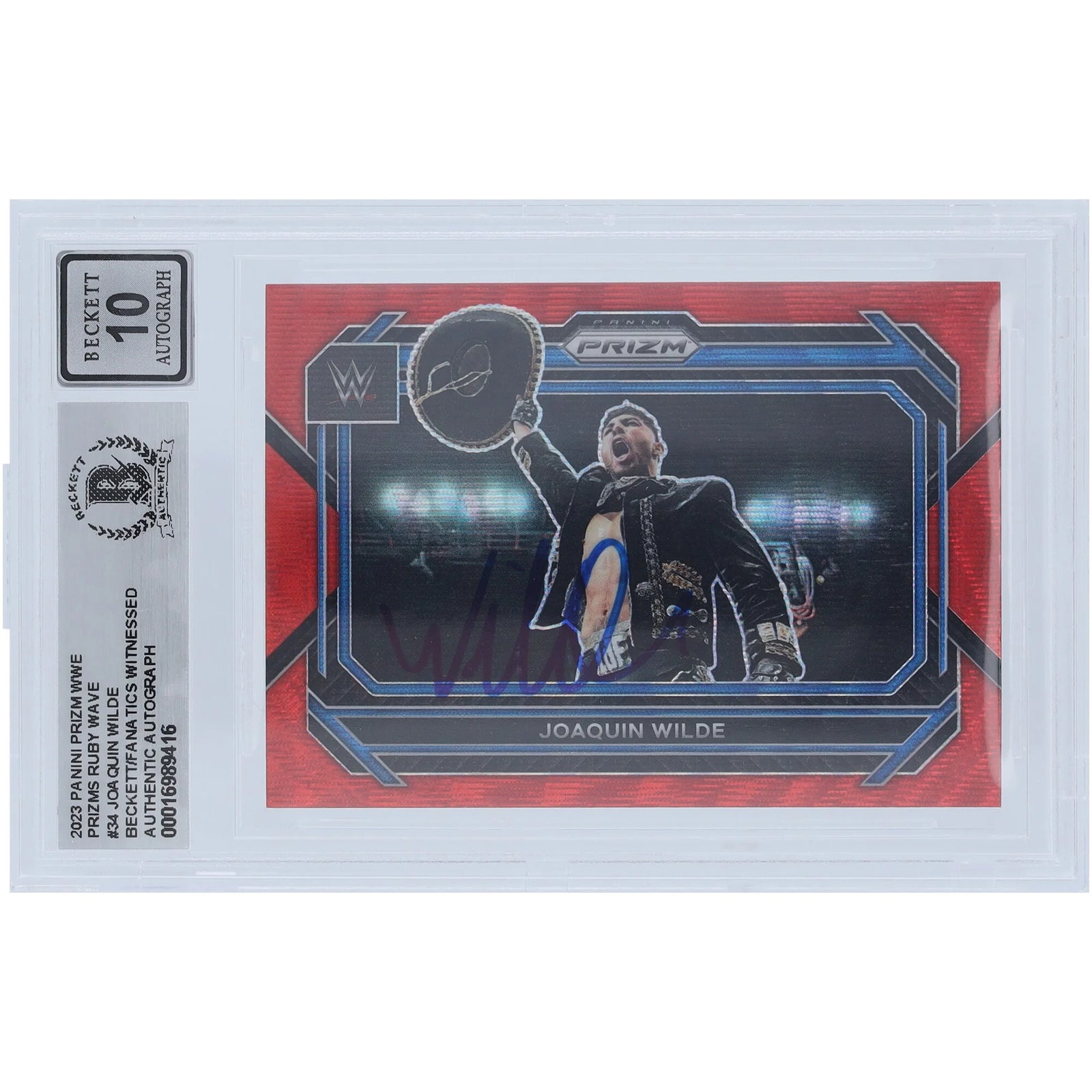 Joaquin Wilde Signed 2023 Panini Prizm Ruby Wave #34 Card | Graded 10