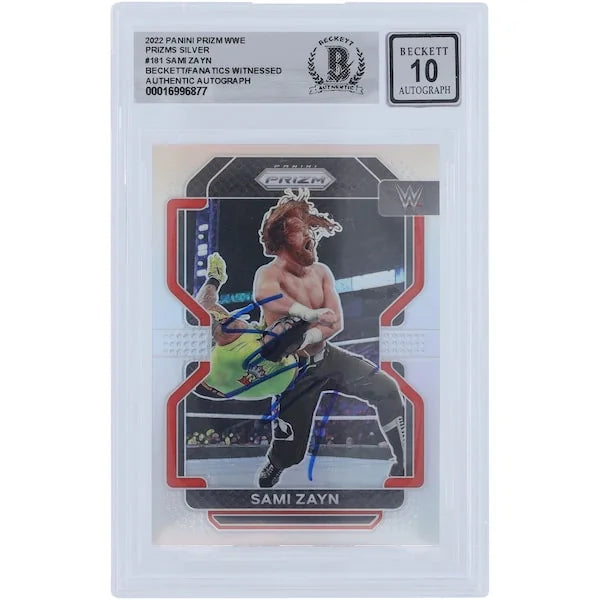 Sami Zayn Signed 2022 Panini Prizm Silver Prizm #181 | Beckett 10