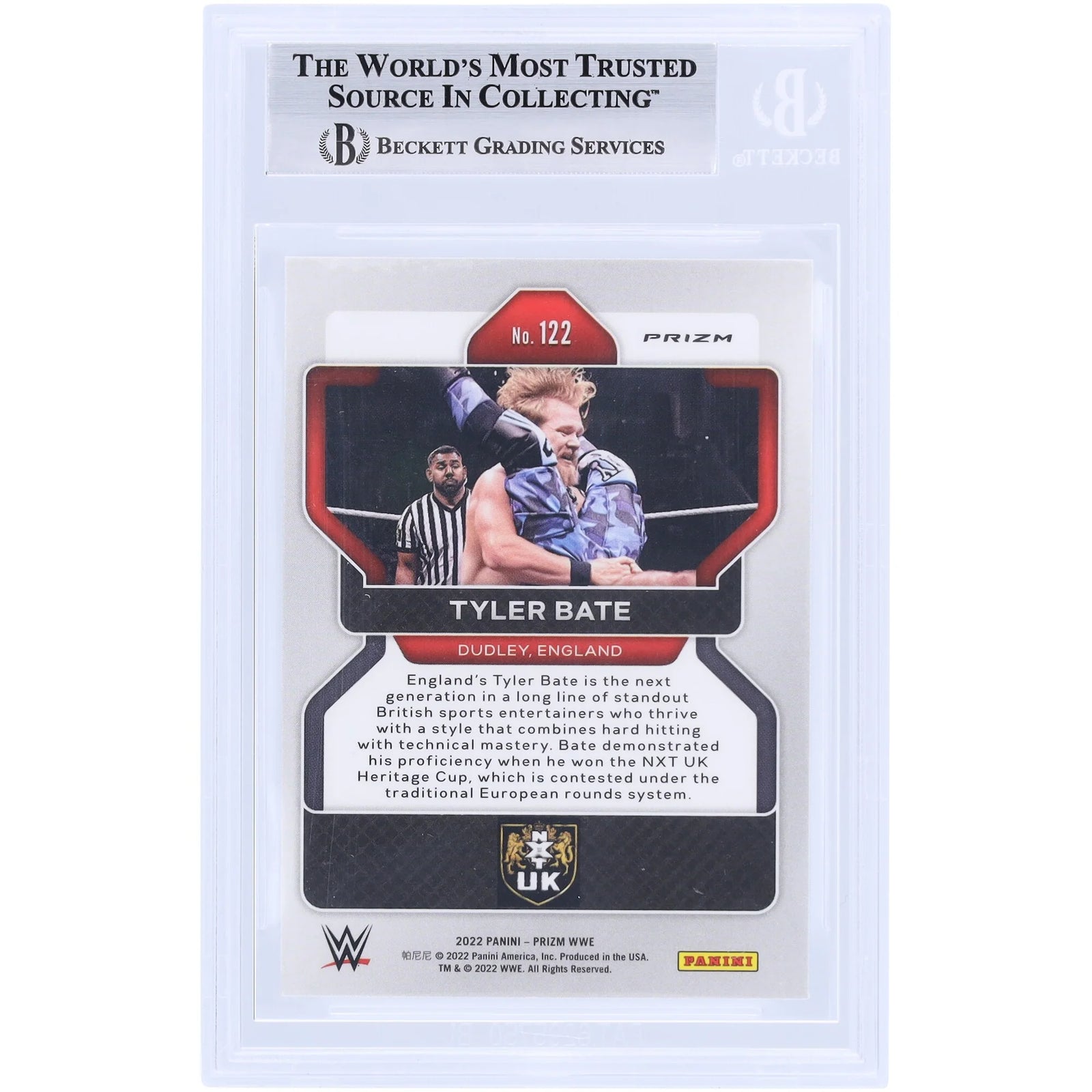 Tyler Bate Signed 2022 Panini Prizm Silver Prizm #122 | Beckett Authenticated