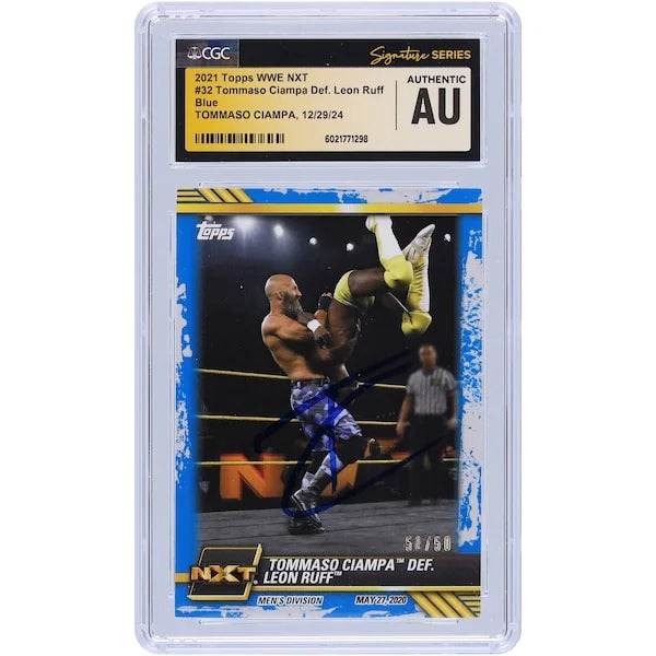 Tommaso Ciampa Signed 2021 Topps NXT Blue #32 Card | Limited #/50