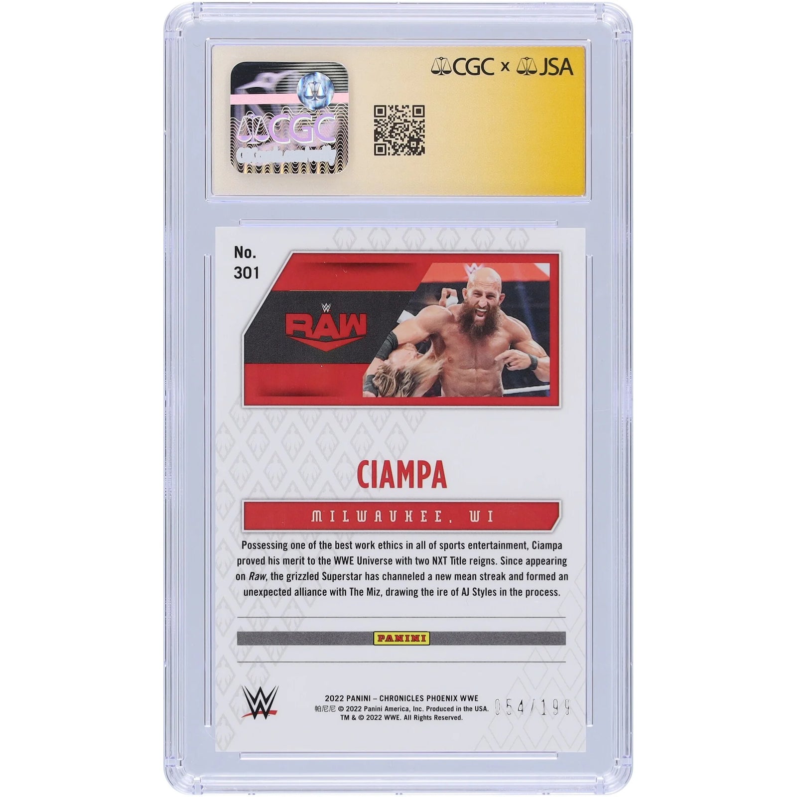 Tommaso Ciampa Signed 2022 Panini Chronicles Card | Phoenix Red #301 #/199