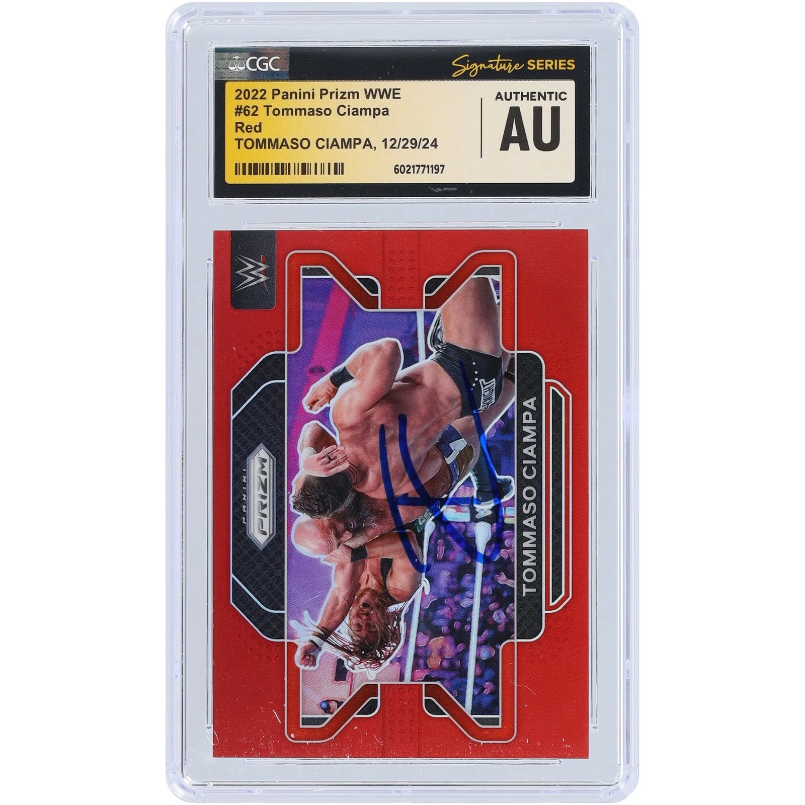 Tommaso Ciampa Signed 2022 Panini Prizm Red Prizm #62 | #/299