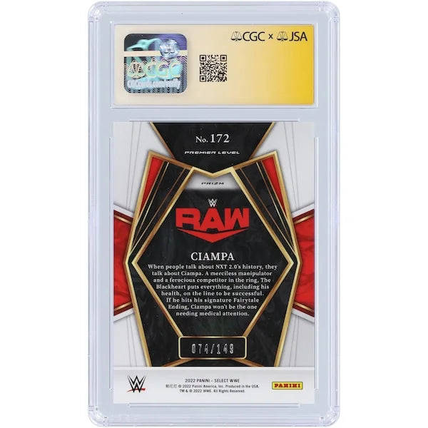 Tommaso Ciampa Signed 2022 Panini Select Maroon Prizm #172 | CGC Authenticated