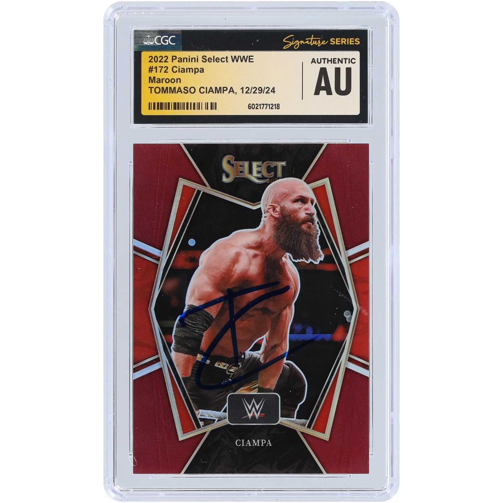 Tommaso Ciampa Signed 2022 Panini Select Maroon Prizm #172 | CGC Authenticated