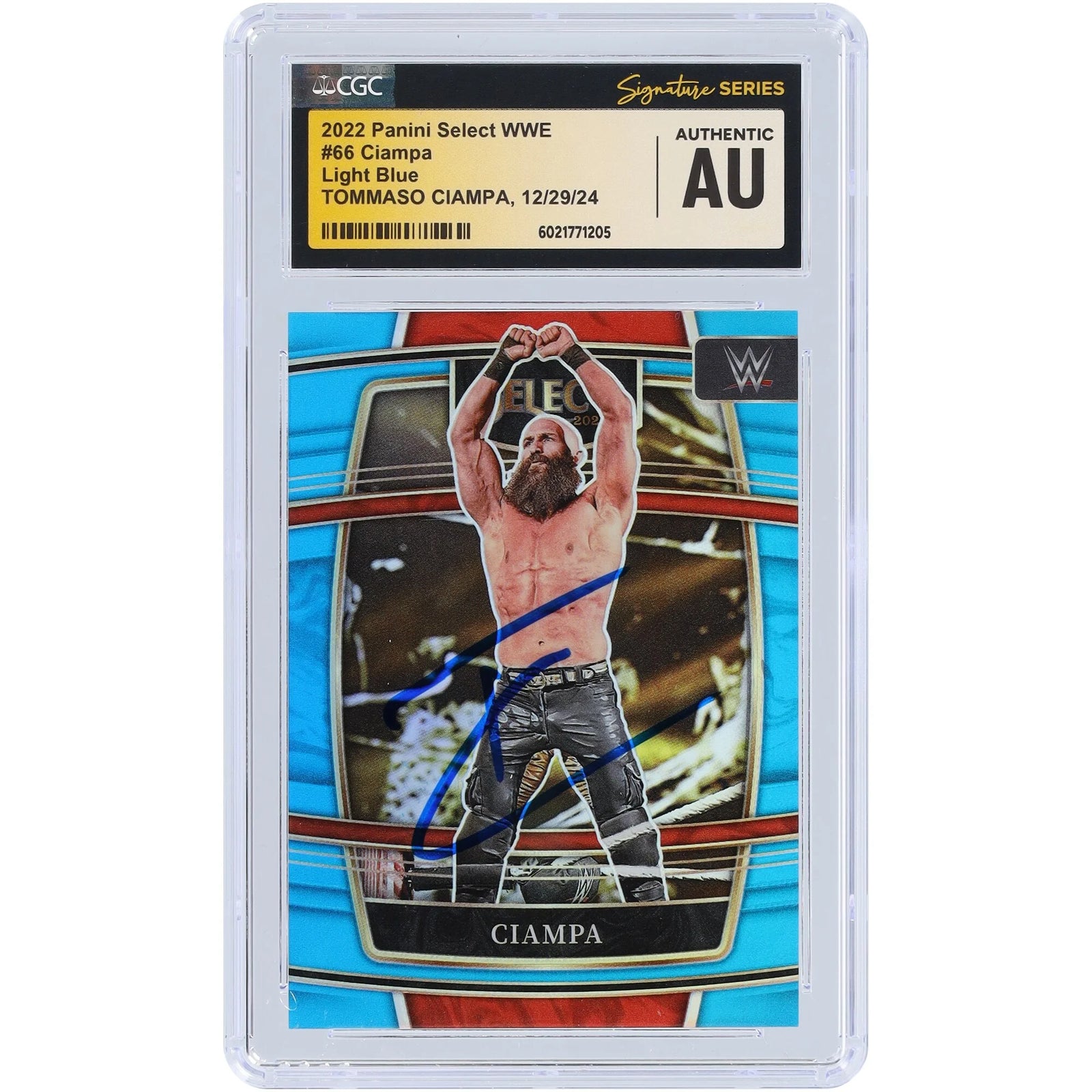 Tommaso Ciampa Signed 2022 Panini Select Light Blue Prizm #66 | #/299