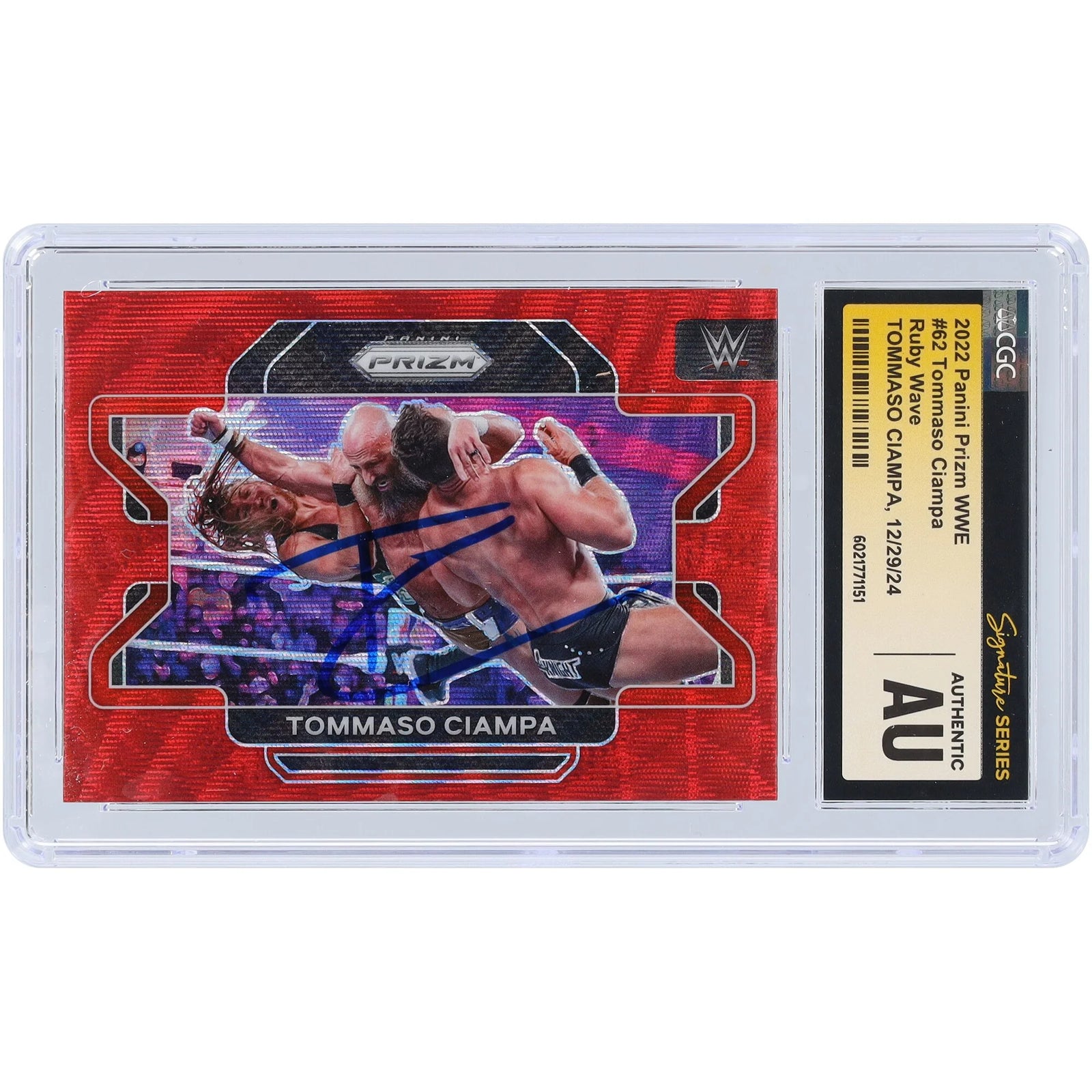Tommaso Ciampa Signed 2022 Panini Prizm #62 | Ruby Wave