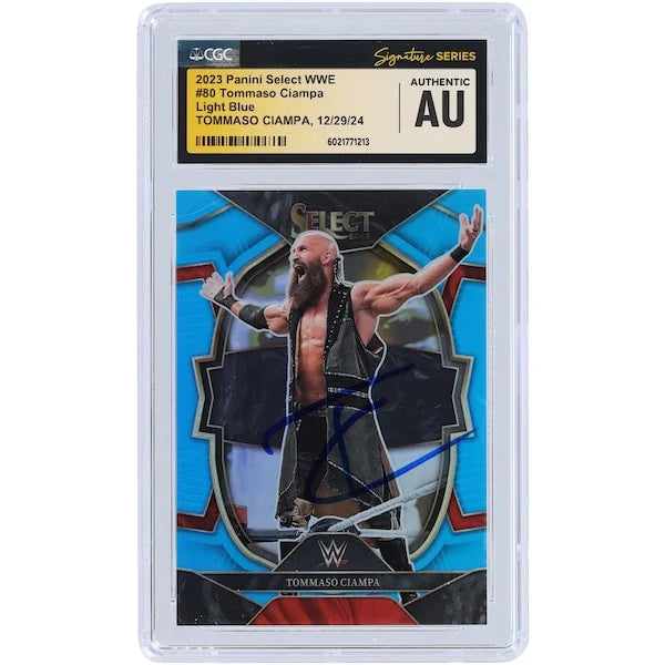 Tommaso Ciampa Signed 2023 Panini Select Light Blue Prizm #80 | CGC Authenticated