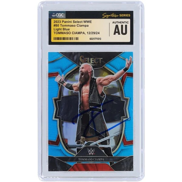 Tommaso Ciampa Signed 2023 Panini Select Light Blue Prizm #80 | CGC Authenticated