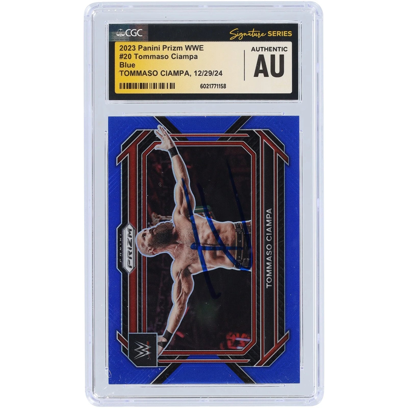 Tommaso Ciampa Signed 2023 Panini Prizm Blue Prizm #20 | #/199 CGC Authenticated