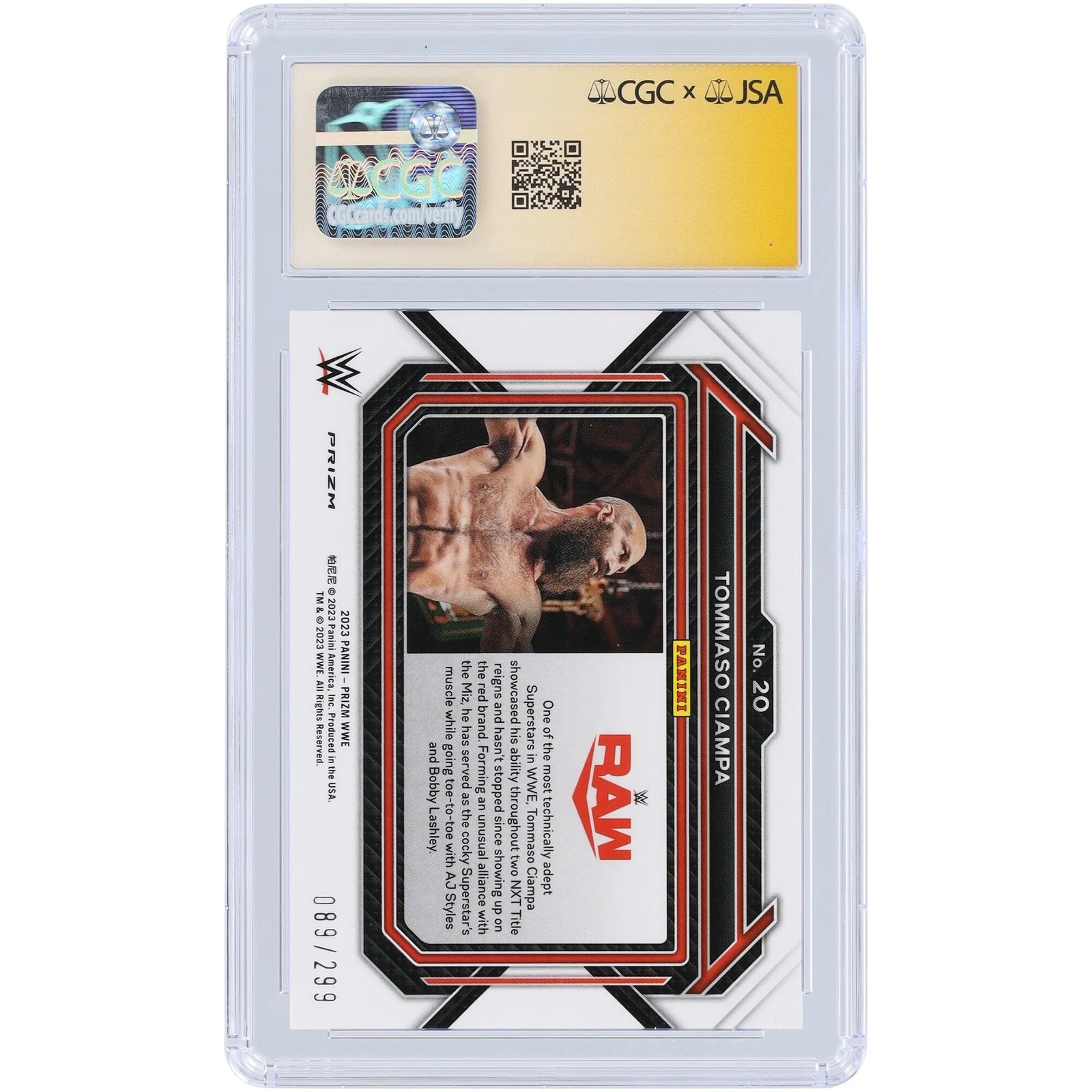 Tommaso Ciampa Signed 2023 Panini Prizm Red Prizm #20 | #/299