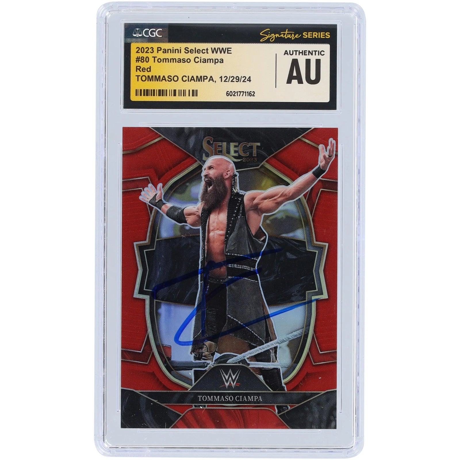 Tommaso Ciampa Signed 2023 Panini Select Red Prizm #80 | #/175 CGC Authenticated