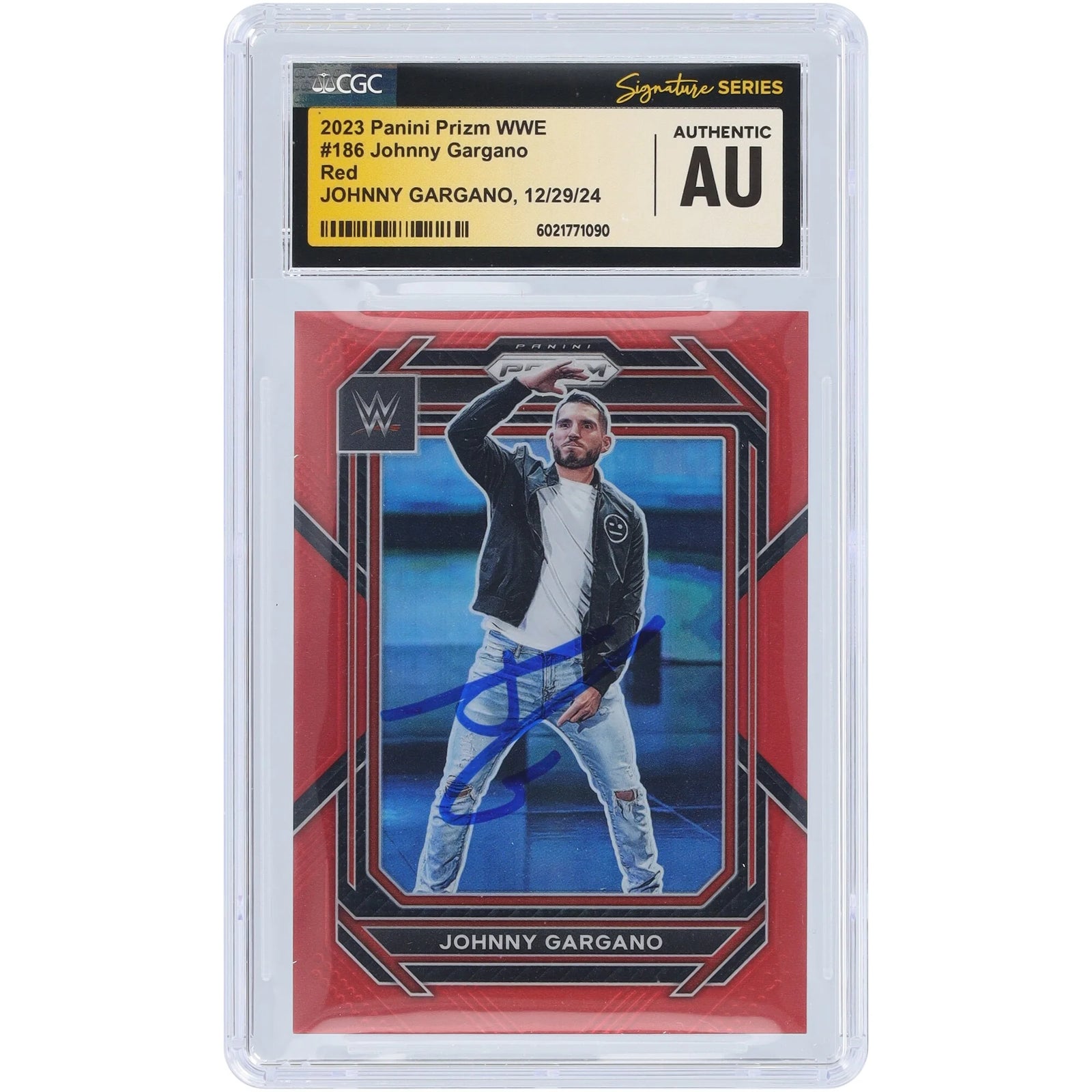 Johnny Gargano Signed 2023 Panini Prizm Red Prizm #186 | CGC Authenticated