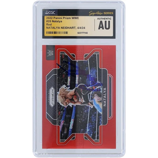 Natalya Signed 2022 Panini Prizm Red Prizm #28 Card | #/299