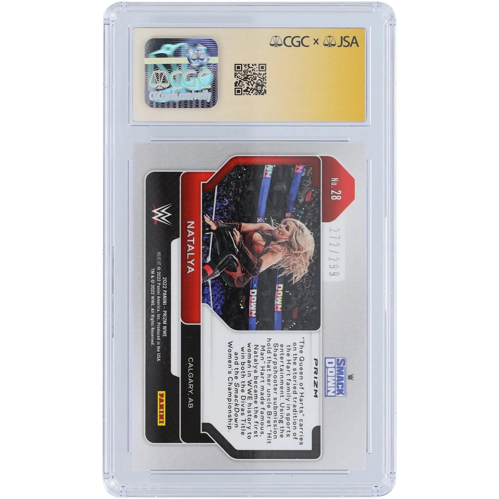 Natalya Signed 2022 Panini Prizm Red Prizm #28 Card | #/299