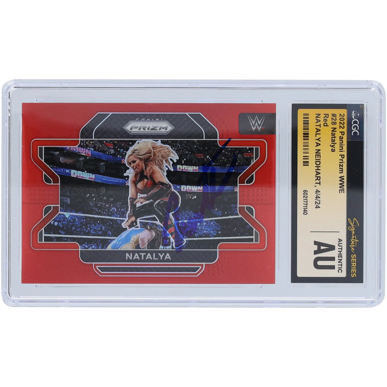 Natalya Signed 2022 Panini Prizm Red Prizm #28 Card | #/299