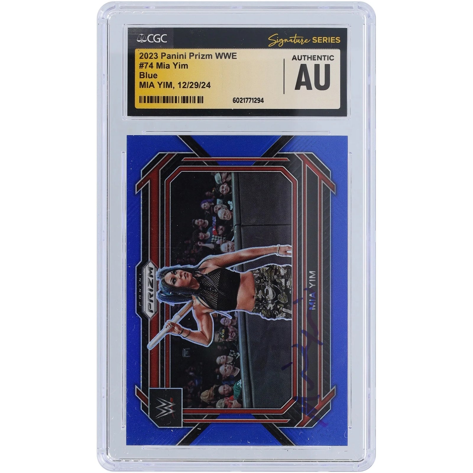 Mia Yim Signed 2023 Panini Prizm Blue Prizm #74 Card | #/199