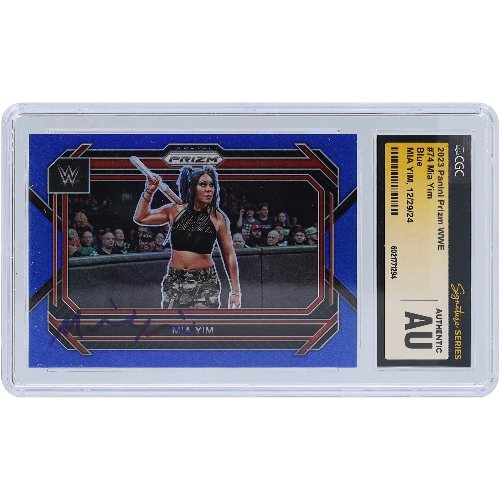 Mia Yim Signed 2023 Panini Prizm Blue Prizm #74 Card | #/199