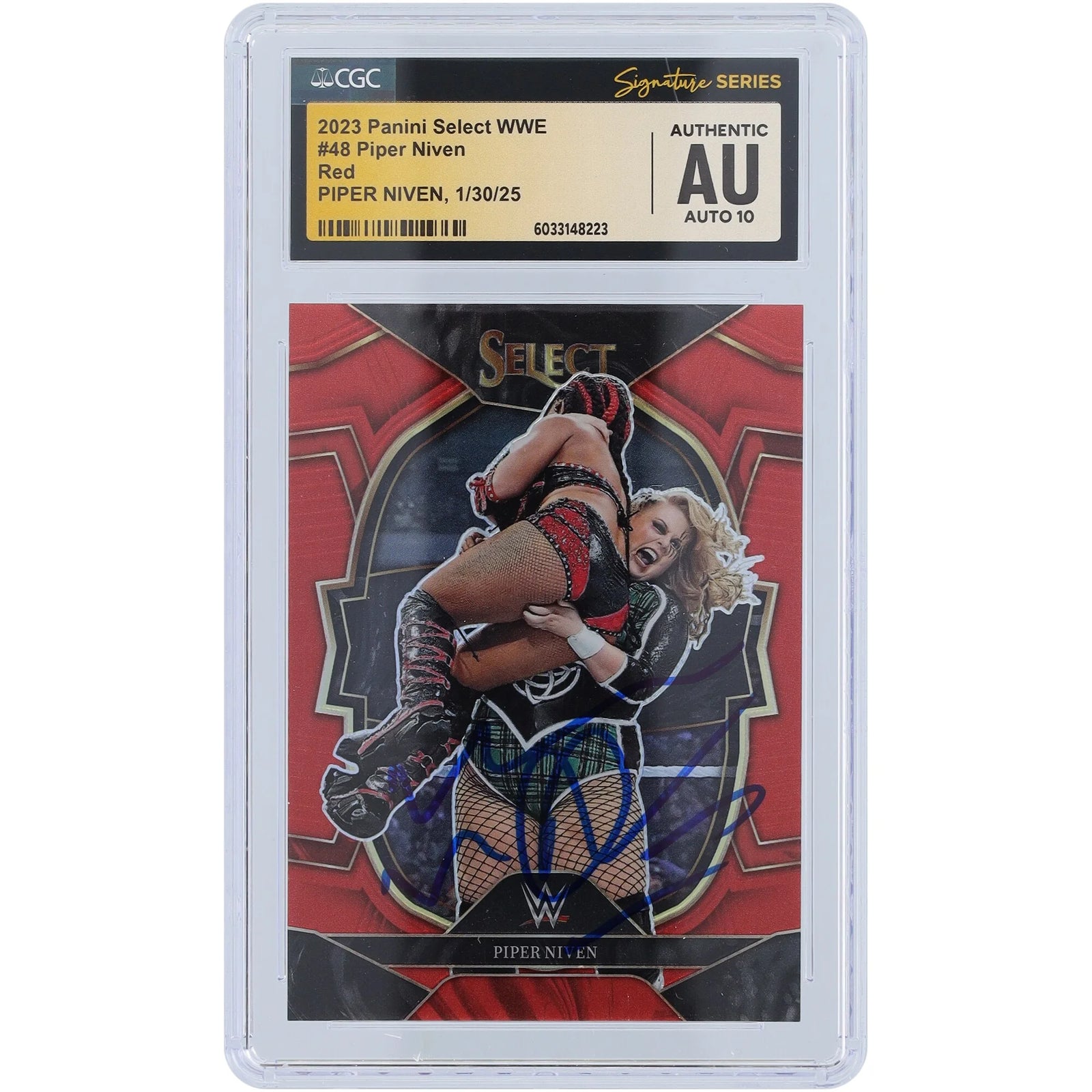 Piper Niven Signed 2023 Panini Select Red Card #48 | CGC Graded 10