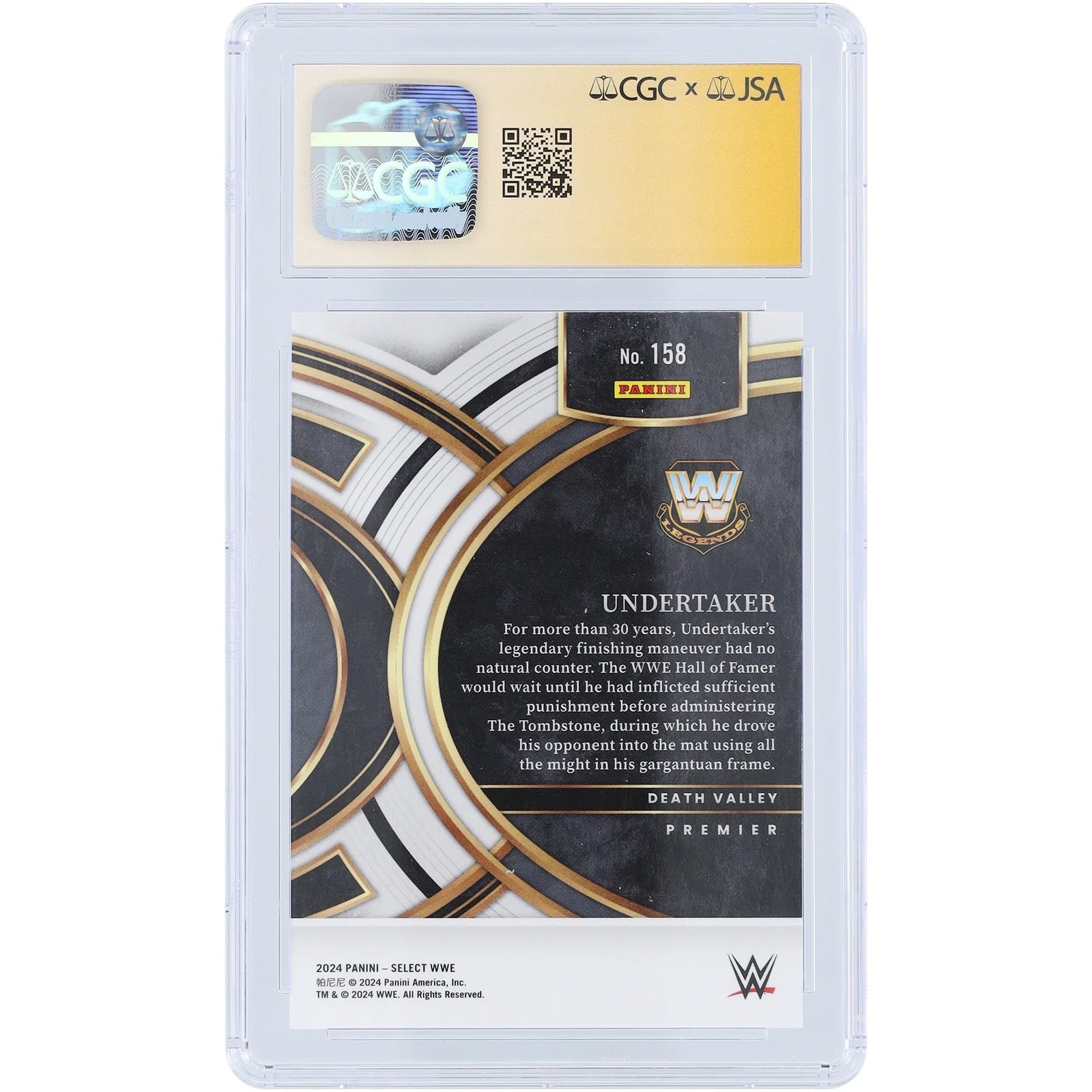 The Undertaker Signed 2024 Panini Select Purple Ink #158 | CGC 9.5