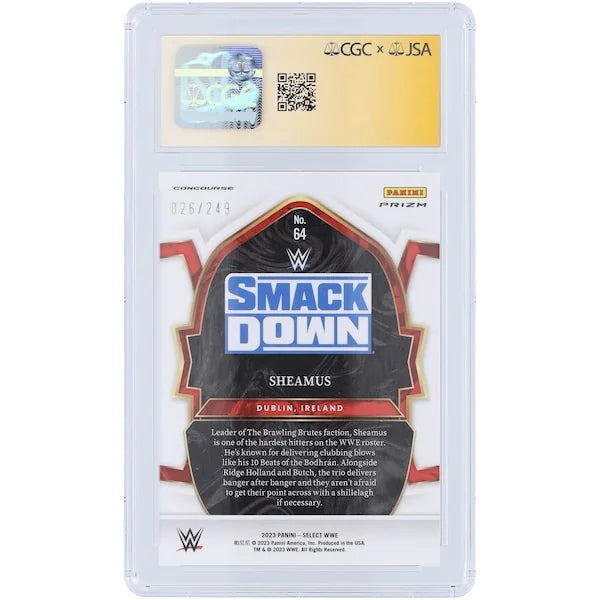 Sheamus Signed 2023 Panini Select Light Blue Prizm #64 | CGC 10